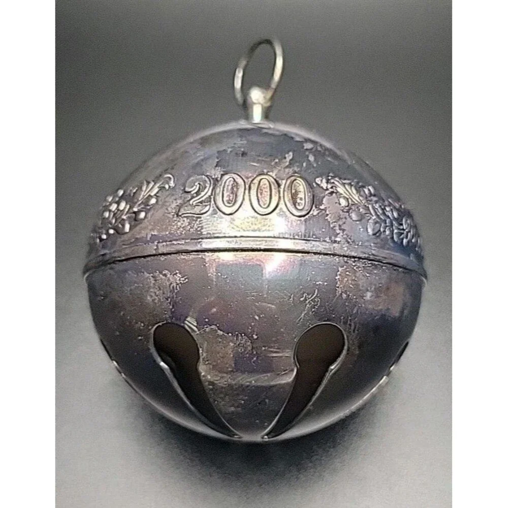 Vintage 2000 Wallace Silversmiths Sleigh Bell Christmas Ornament Y2K Anniversary